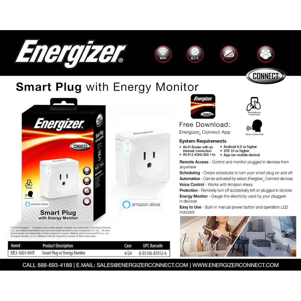 Energizer Connect WIFI Smart Plug (Voice Controlled with Alexa) used with IOS & Android - Image 5