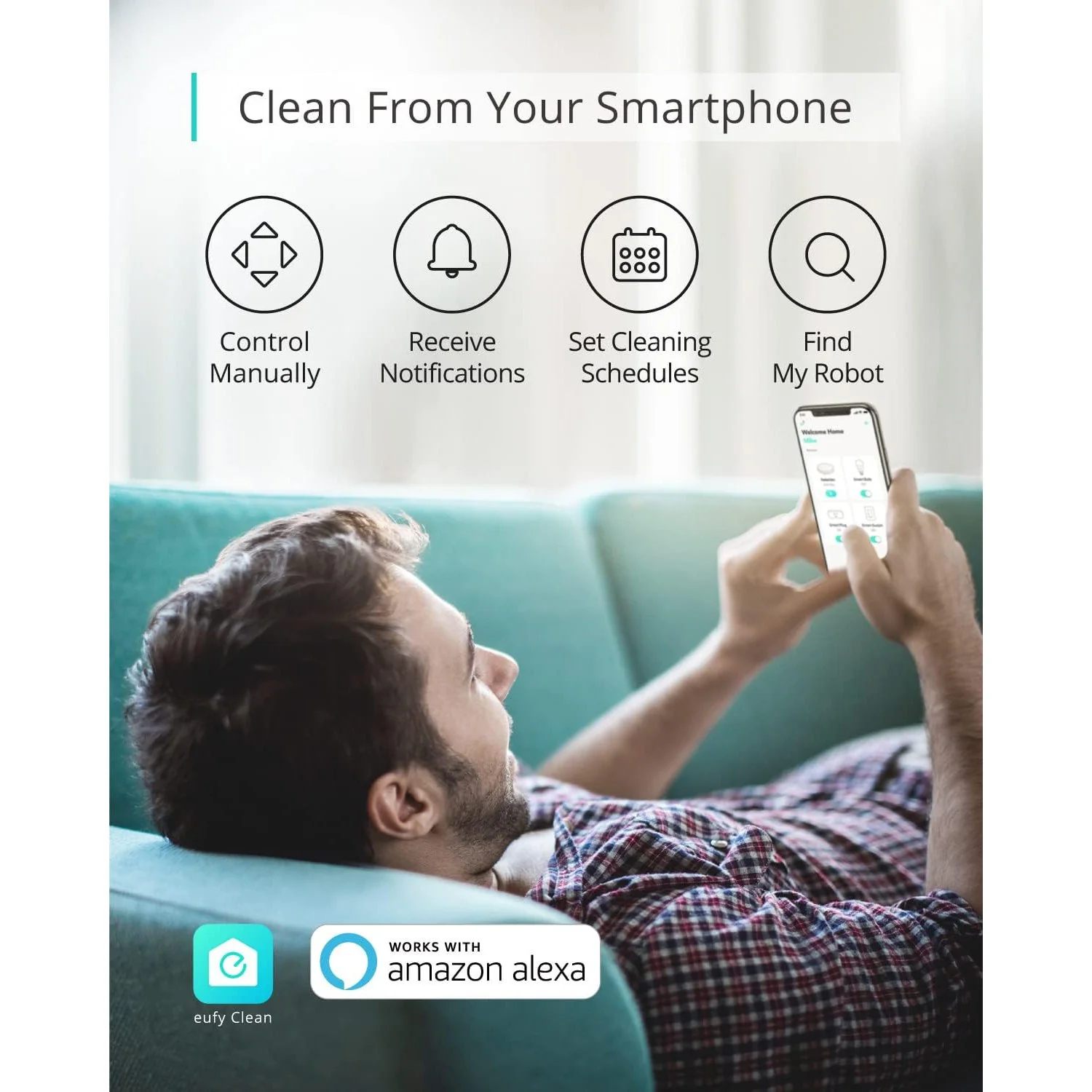 Eufy BoostIQ RoboVac 15C, Wi-Fi, Super-Thin,1300Pa Strong Suction (Refurbished) - Image 2