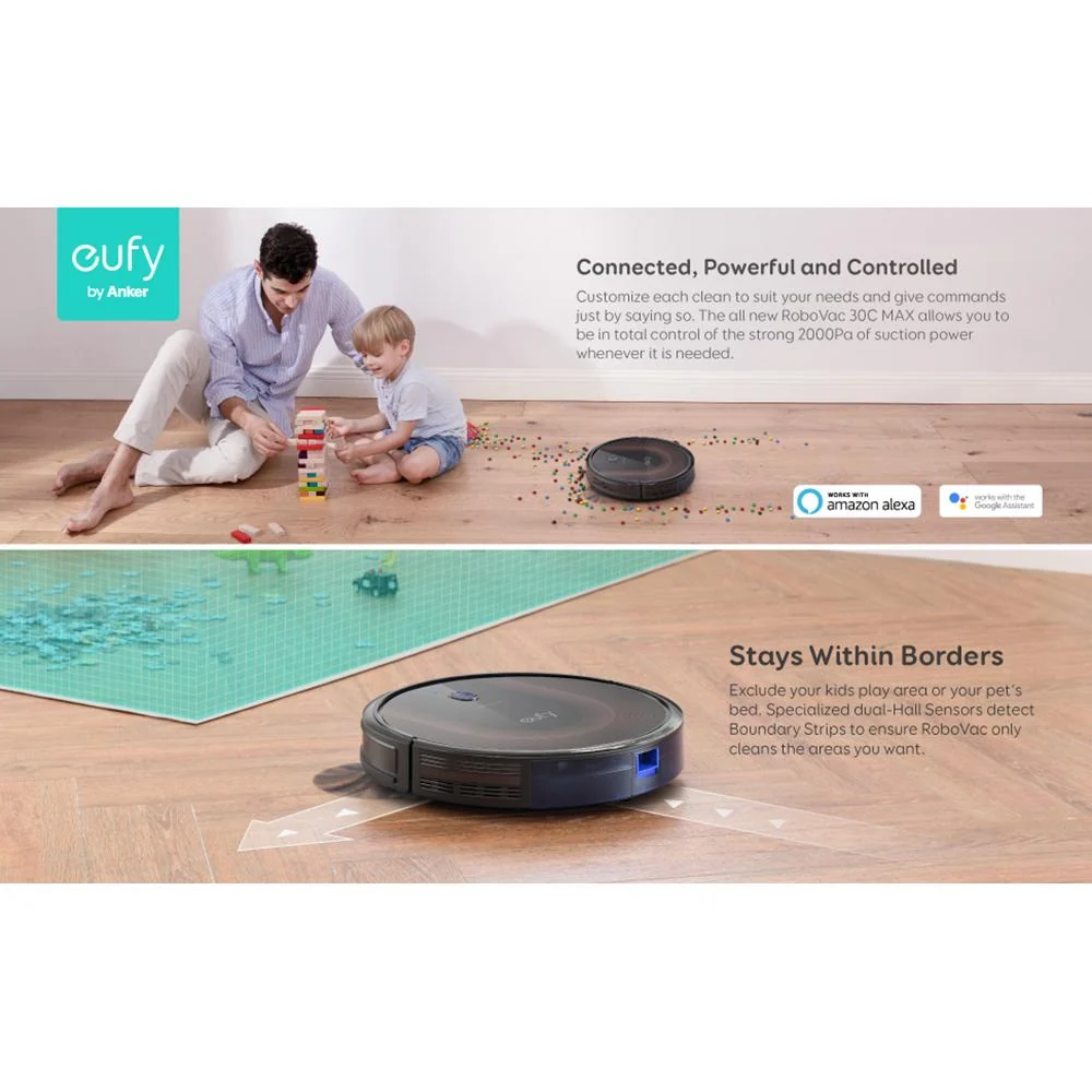 Eufy BoostIQ RoboVac 30C MAX, Wi-Fi, Self-Charging Robotic Vacuum Cleaner Refurbished - Image 5