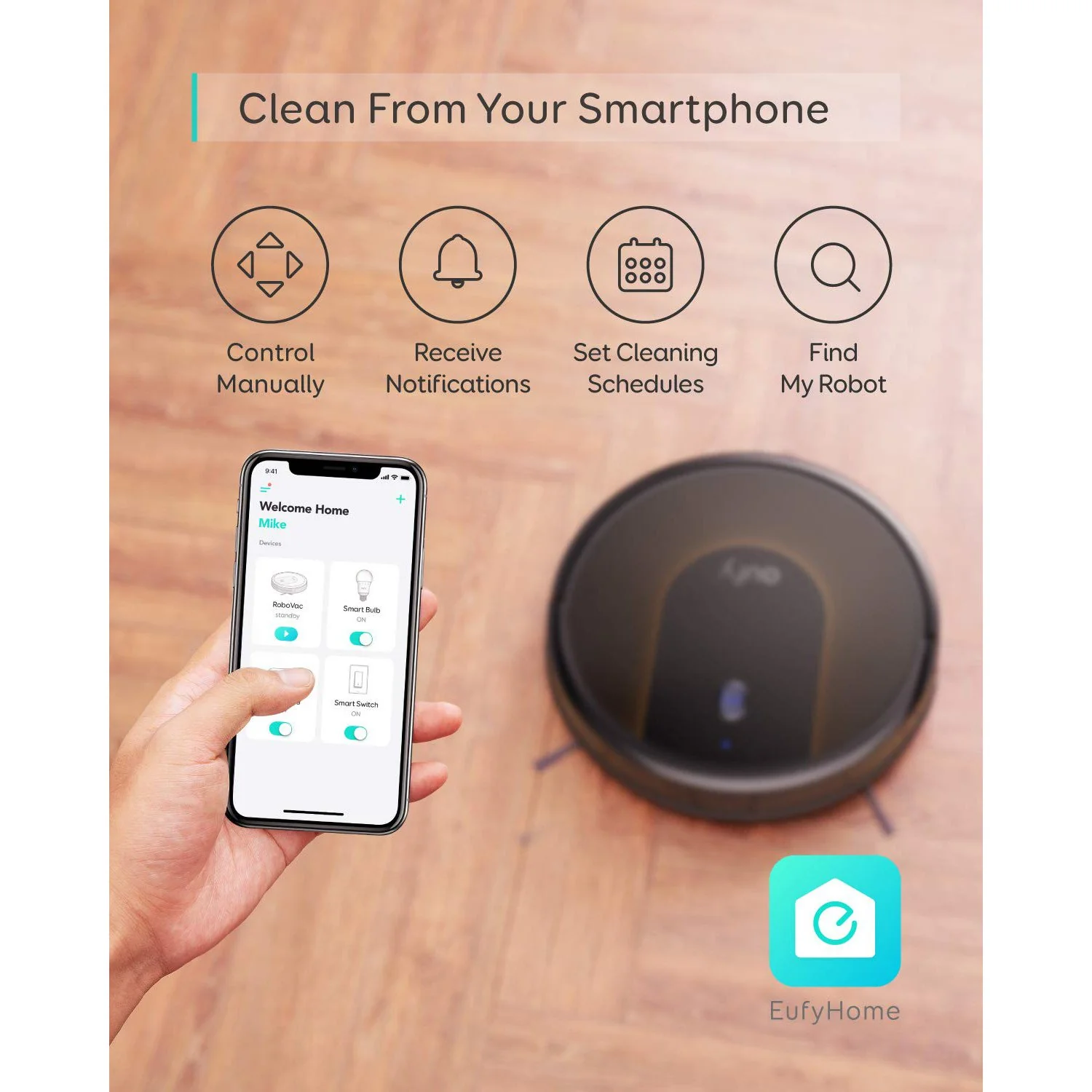 Eufy Eufy BoostIQ RoboVac 30C, Robot Vacuum Cleaner, 1500Pa Suction, Refurbished - Image 2