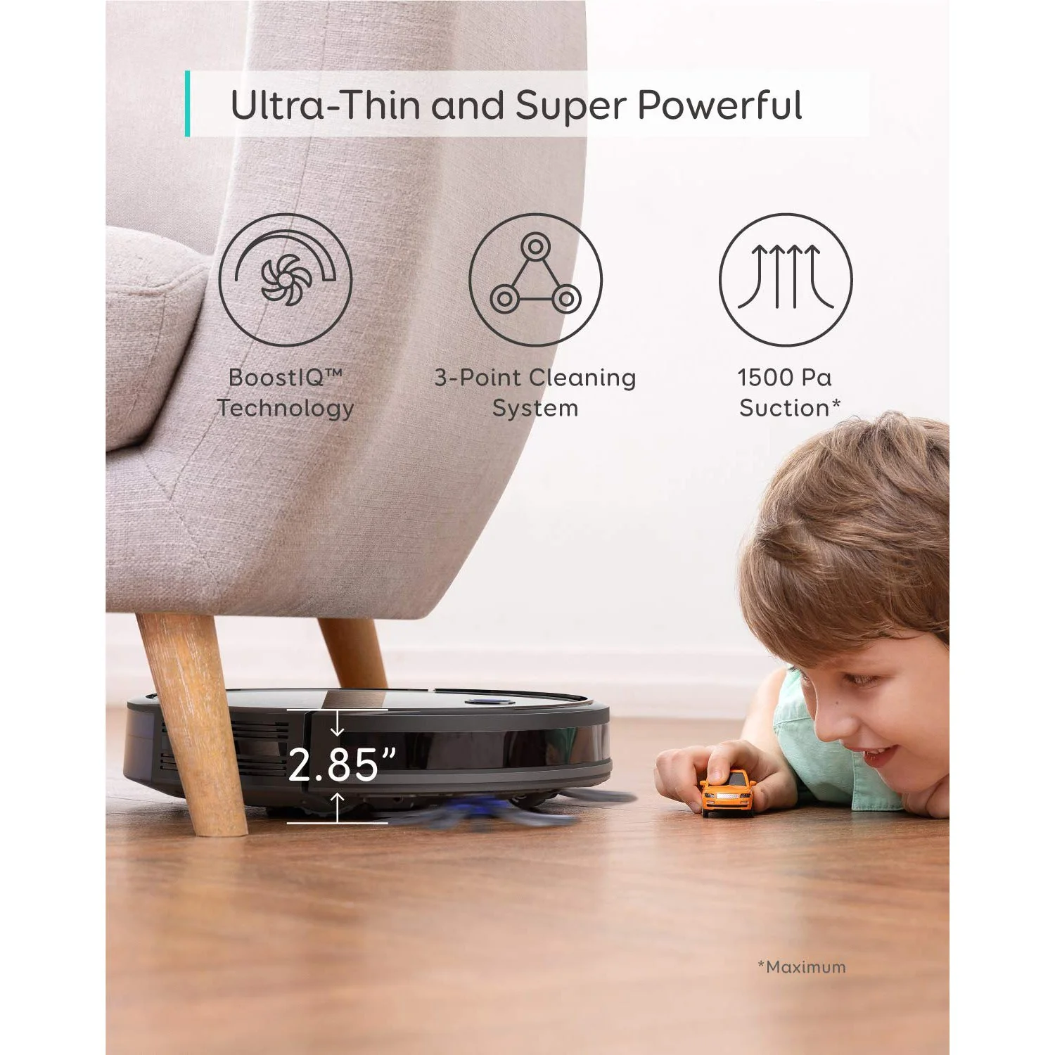Eufy Eufy BoostIQ RoboVac 30C, Robot Vacuum Cleaner, 1500Pa Suction, Refurbished - Image 3
