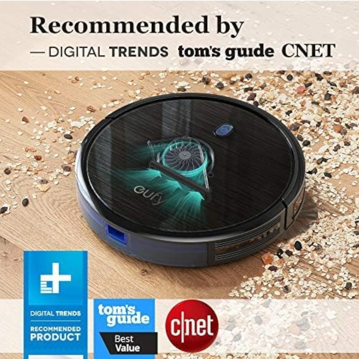 Eufy RoboVac 11S Self-Charging Robotic Vacuum Cleaner, Black - Refurbished - Image 2