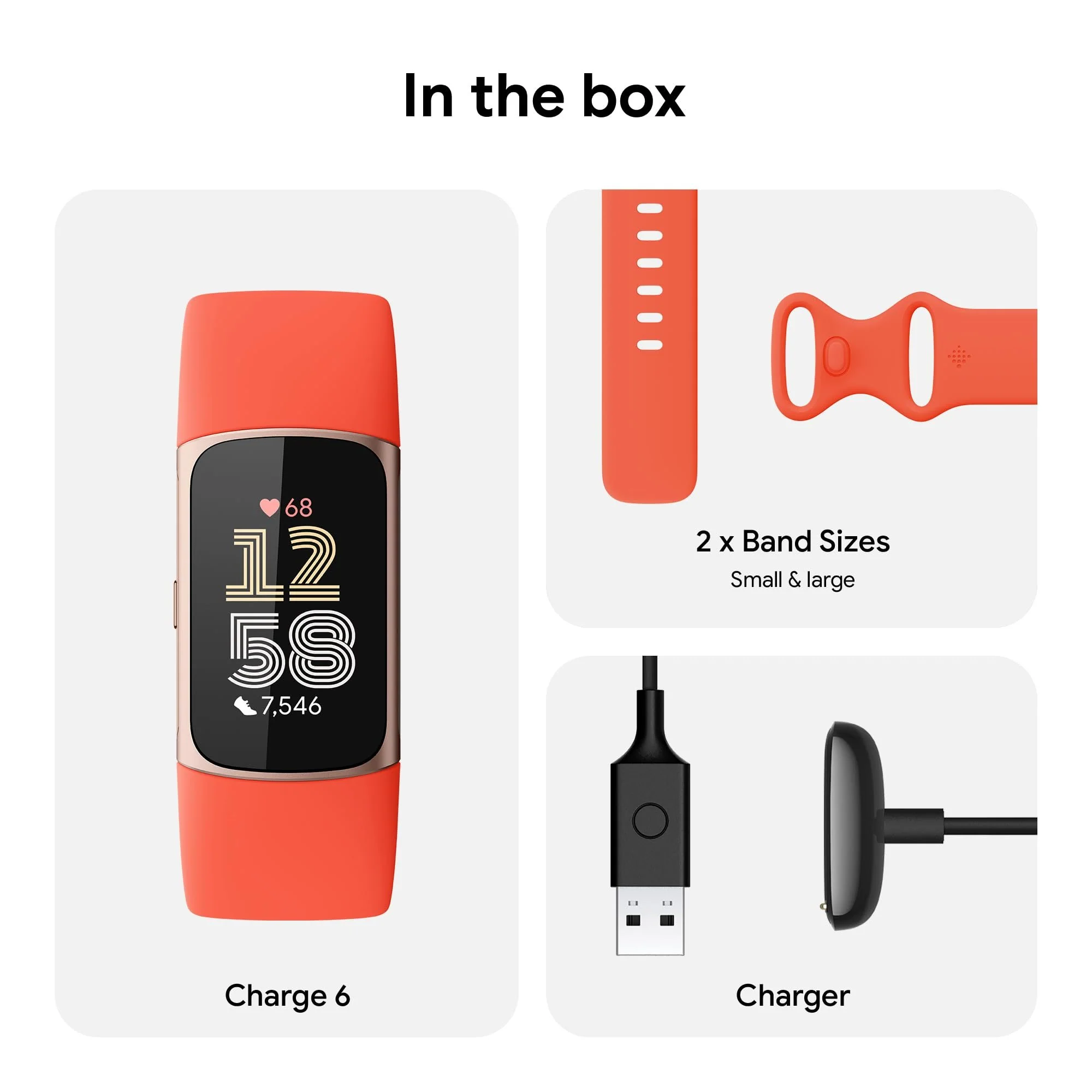 Fitbit Charge 6 Advanced Fitness & Health Tracker, Coral / Champagne Gold Aluminum - Image 8