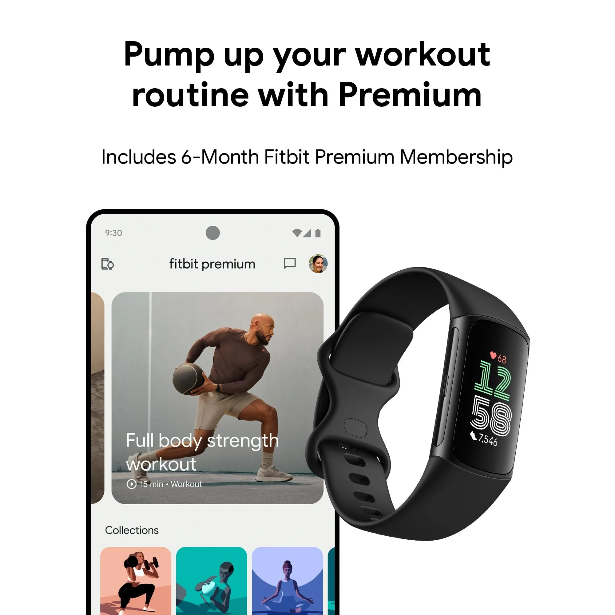 Fitbit Charge 6 Advanced Fitness & Health Tracker, Obsidian / Black Aluminum - Image 9