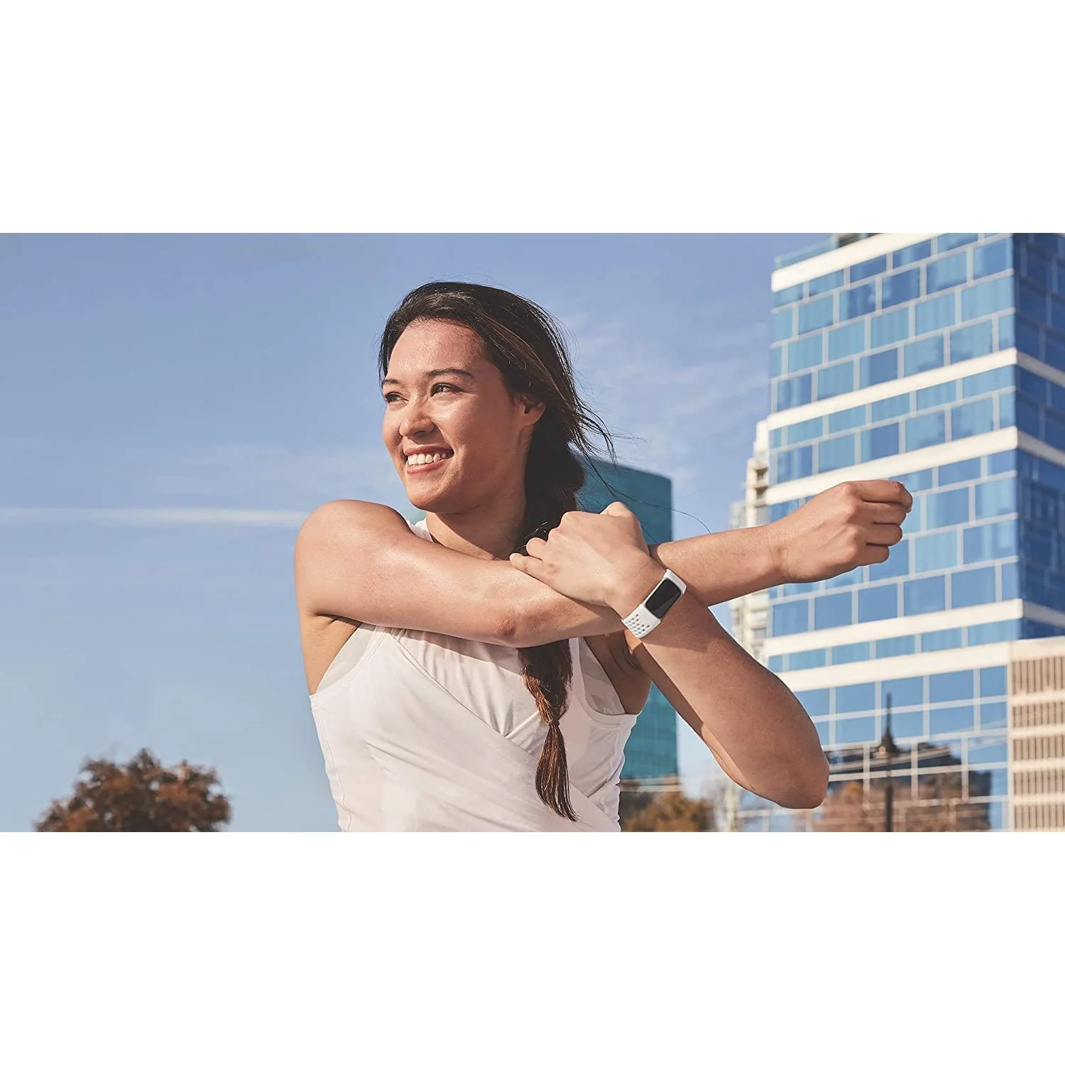 Fitbit Charge 6 & Charge 5 Sport Bands, Frost White, Large - Image 4