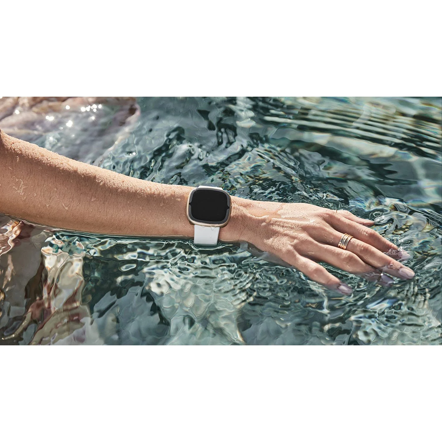 Fitbit Infinity Band, 24mm Attach, Blue Mist,(Large) - Sense 2, Sense, Versa 4 & Versa - Image 4