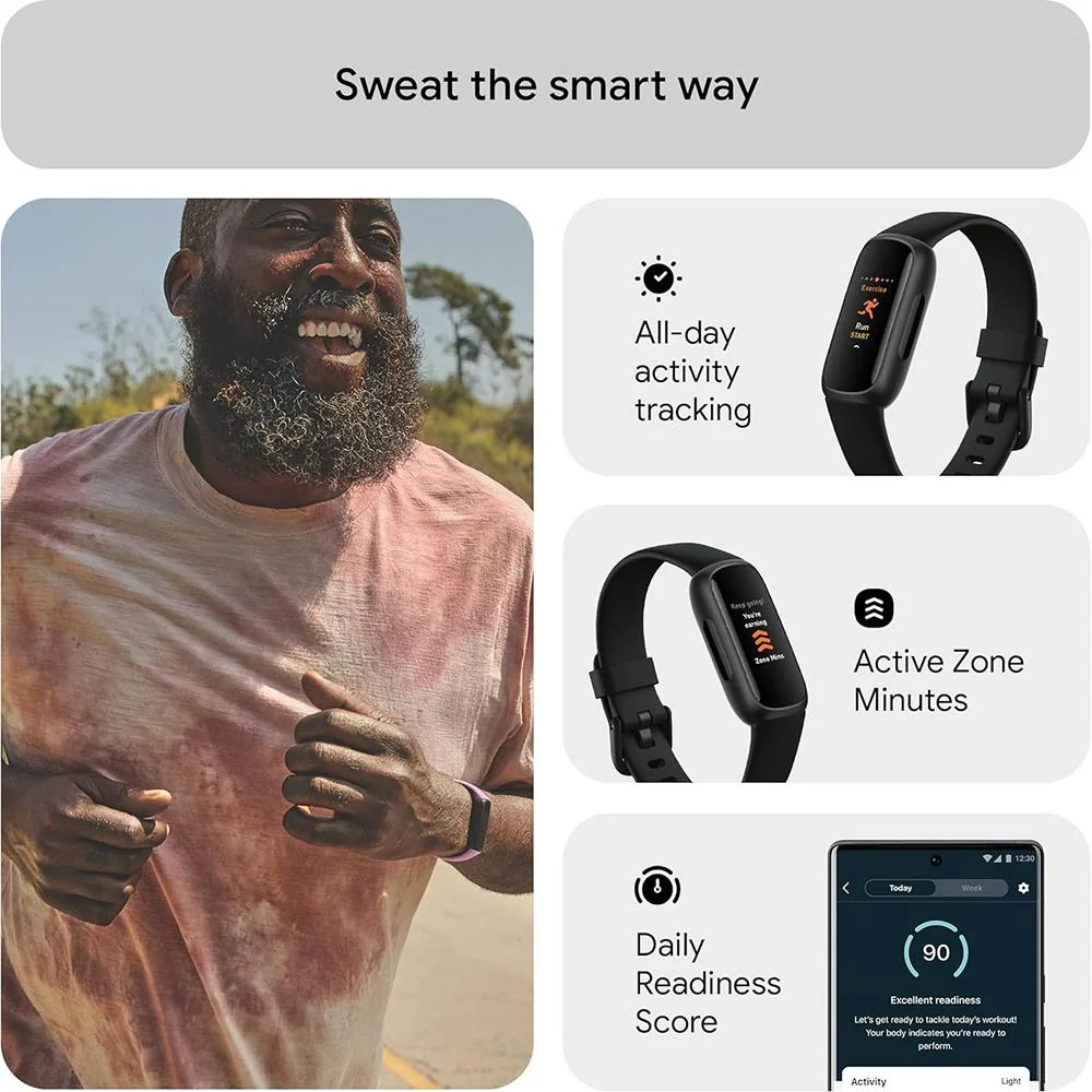 Fitbit Inspire 3 Health and Fitness Tracker, Midnight Zen/Black w/ 2 YR Warranty Bundle - Image 4