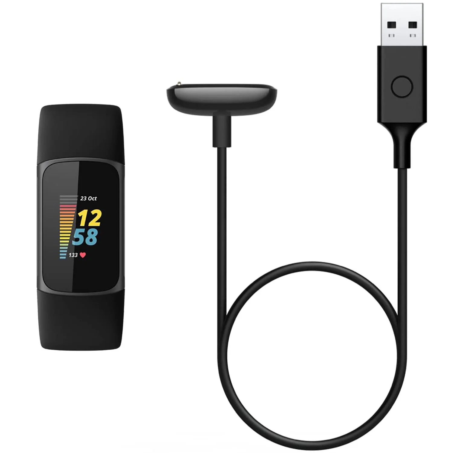 Fitbit Luxe & Charge 5 and Retail Charging Cable, Official Product, Black, Smartphone - Image 3