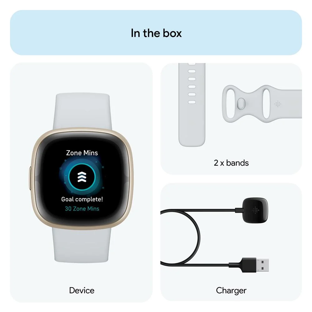 Fitbit Sense 2 Advanced Health & Fitness Smartwatch, Blue Mist w/ Fitness Bundle - Image 10