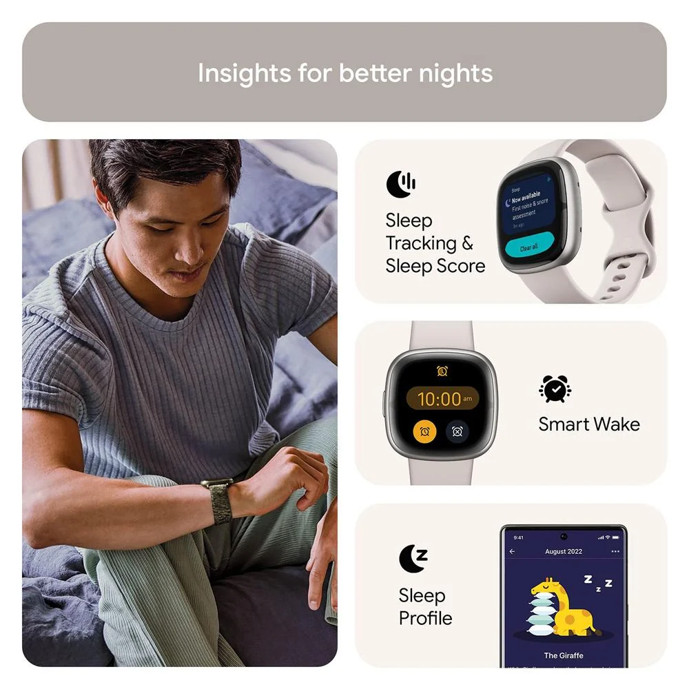 Fitbit Sense 2 Advanced Health & Fitness Smartwatch, Sleep Tools + Fitness Bundle - Image 5