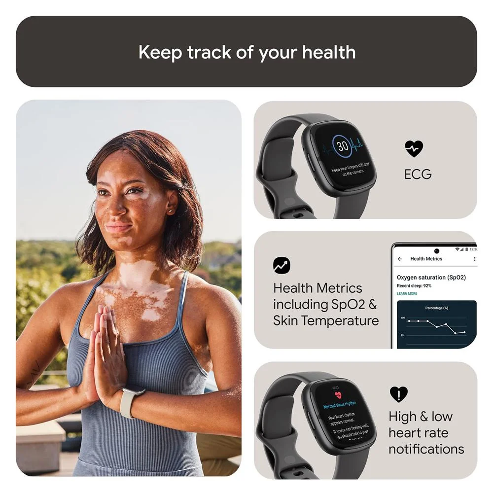 Fitbit Sense 2 Advanced Health & Fitness Smartwatch, Sleep Tools w/2 YR Warranty Bundle - Image 4