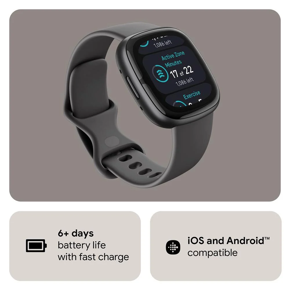 Fitbit Sense 2 Advanced Health & Fitness Smartwatch, Sleep Tools w/2 YR Warranty Bundle - Image 8