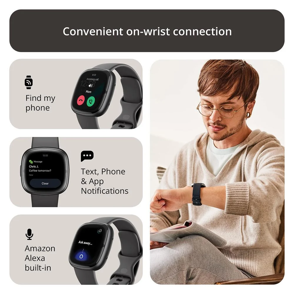Fitbit Sense 2 Advanced Health & Fitness Smartwatch, Sleep Tools w/ Fitness Bundle - Image 6
