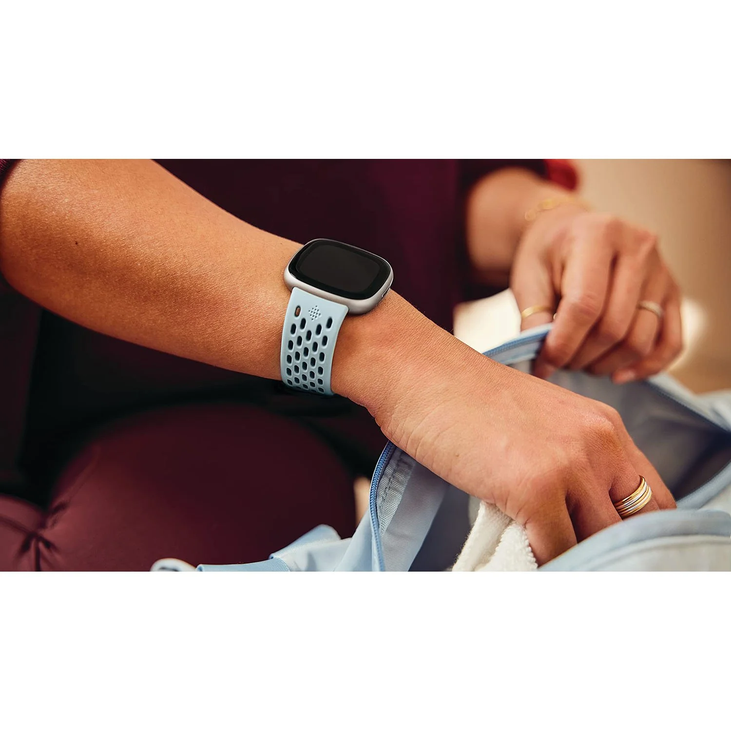 Fitbit Sport Bands for Fitbit 24mm Attach, Sea Blue / Ocean, Small - Image 4