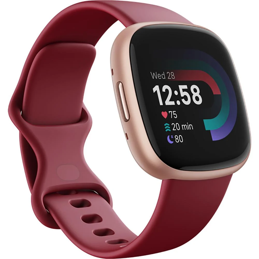 Fitbit Versa 4 Fitness Smartwatch, Beet Juice/Copper Rose Aluminum w/ Fitness Bundle - Image 3
