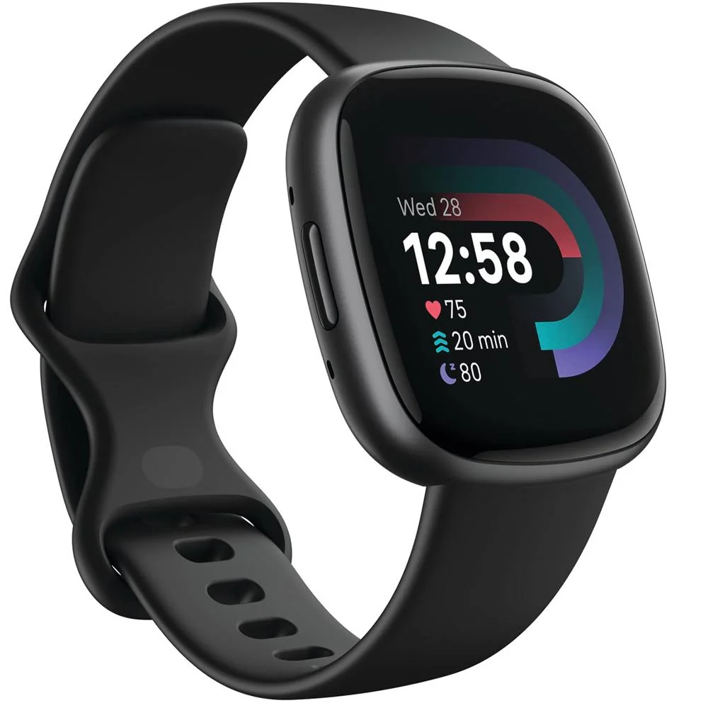 Fitbit Versa 4 Fitness Smartwatch w GPS, Black/Graphite + Fitness Bundle - Image 2