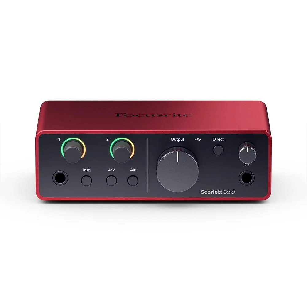 Focusrite Scarlett Solo 4th Gen Audio Interface + 2x OnStage XLR to XLR Mic Cable - Image 2