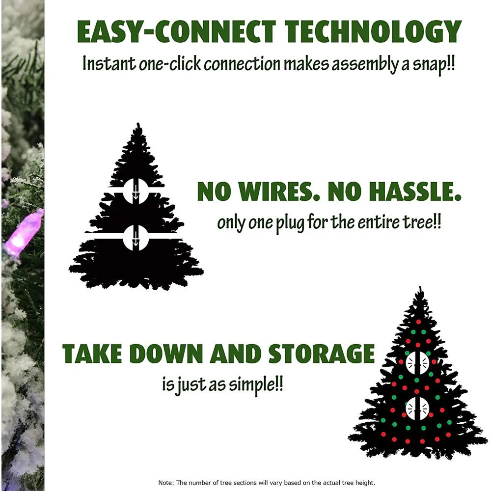 Fraser Hill Farm 7.5 Ft. Flocked Mountain Pine w/ Smart String Lighting Open Box - Image 6