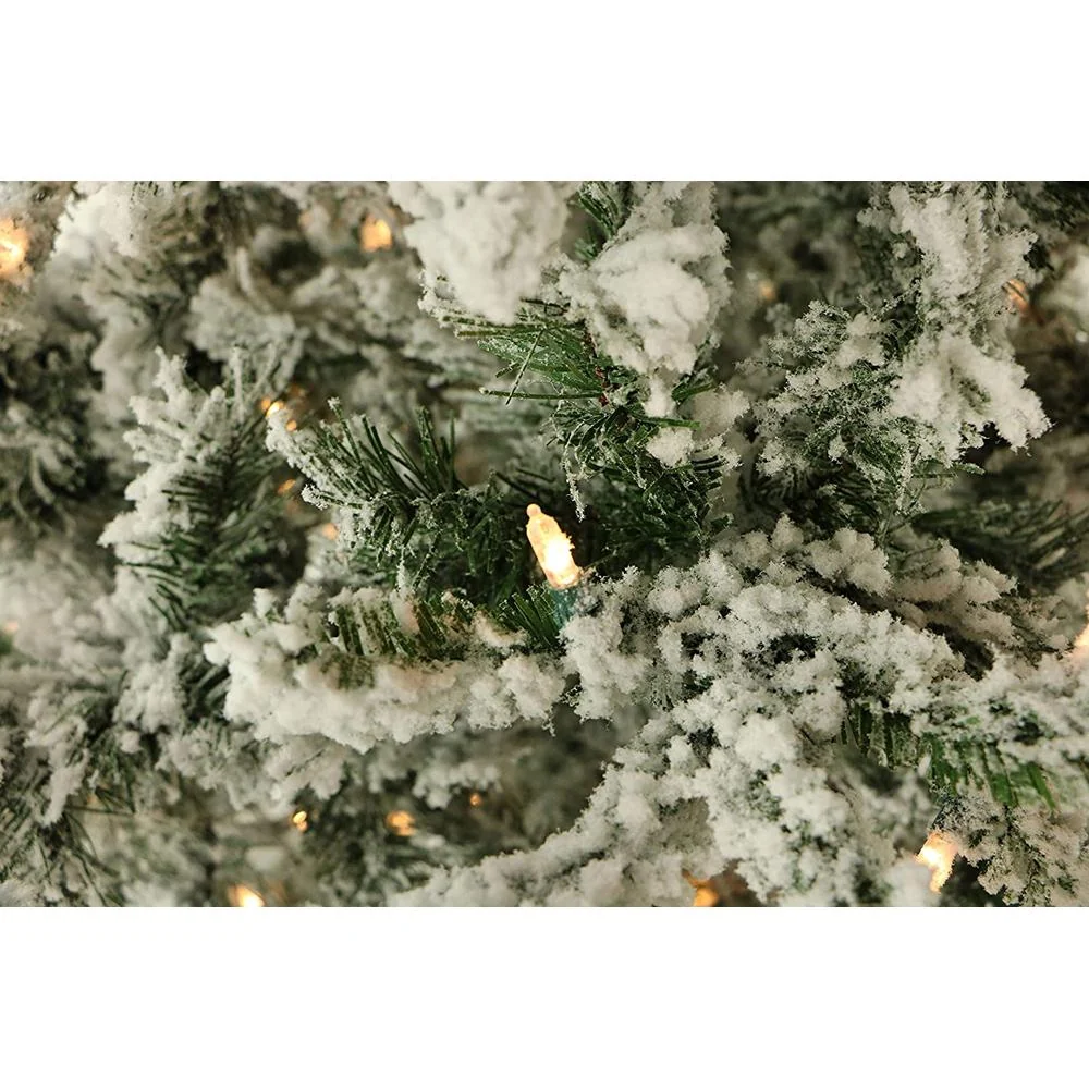 Fraser Hill Farm 7.5 Ft. Flocked Mountain Pine w/ Smart String Lighting Open Box - Image 9