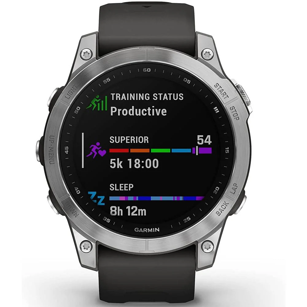 Garmin 010-02540-00 Fenix 7 Smartwatch, Silver with Graphite Band w/ Accessories Bundle - Image 3