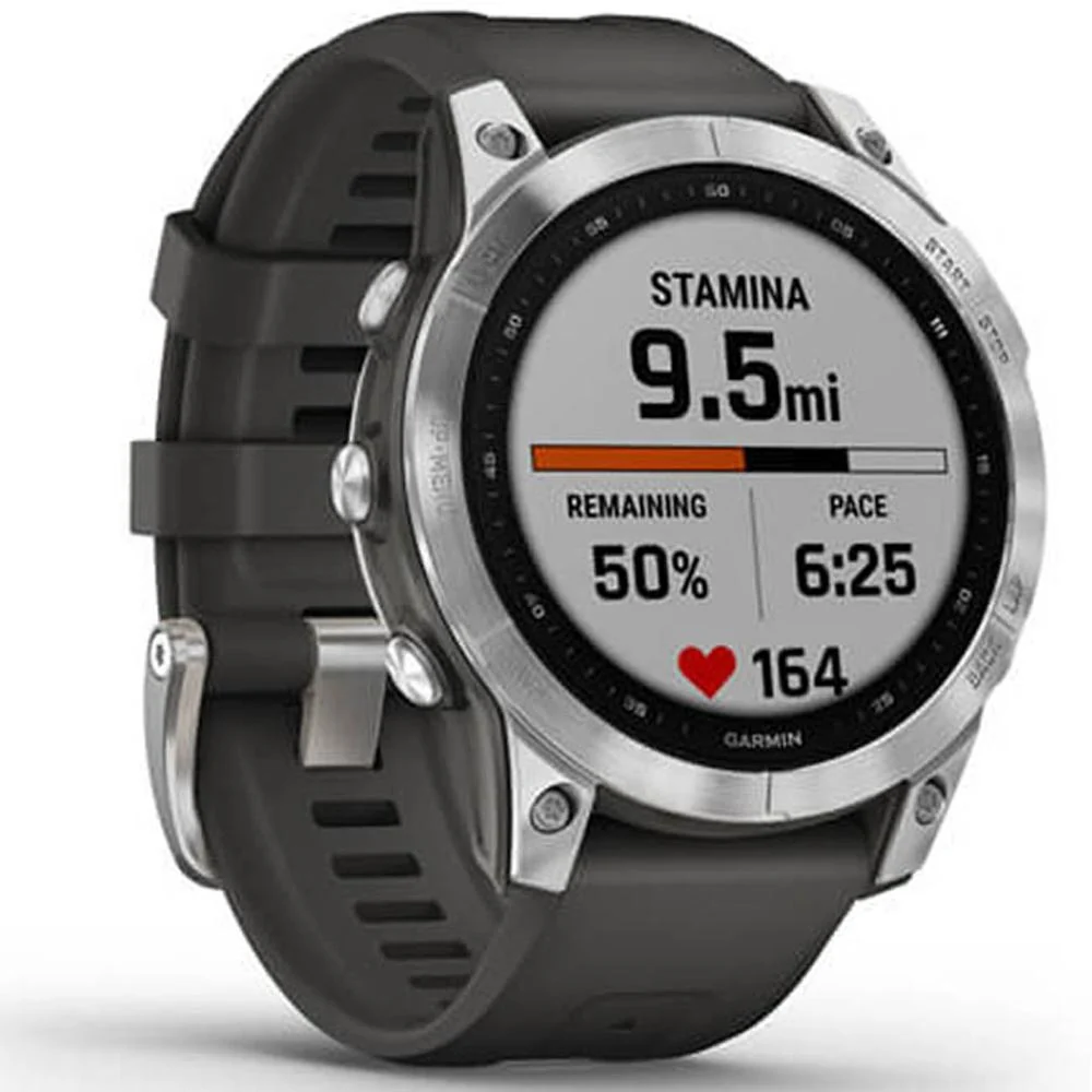 Garmin 010-02540-00 Fenix 7 Smartwatch, Silver with Graphite Band w/ Accessories Bundle - Image 4