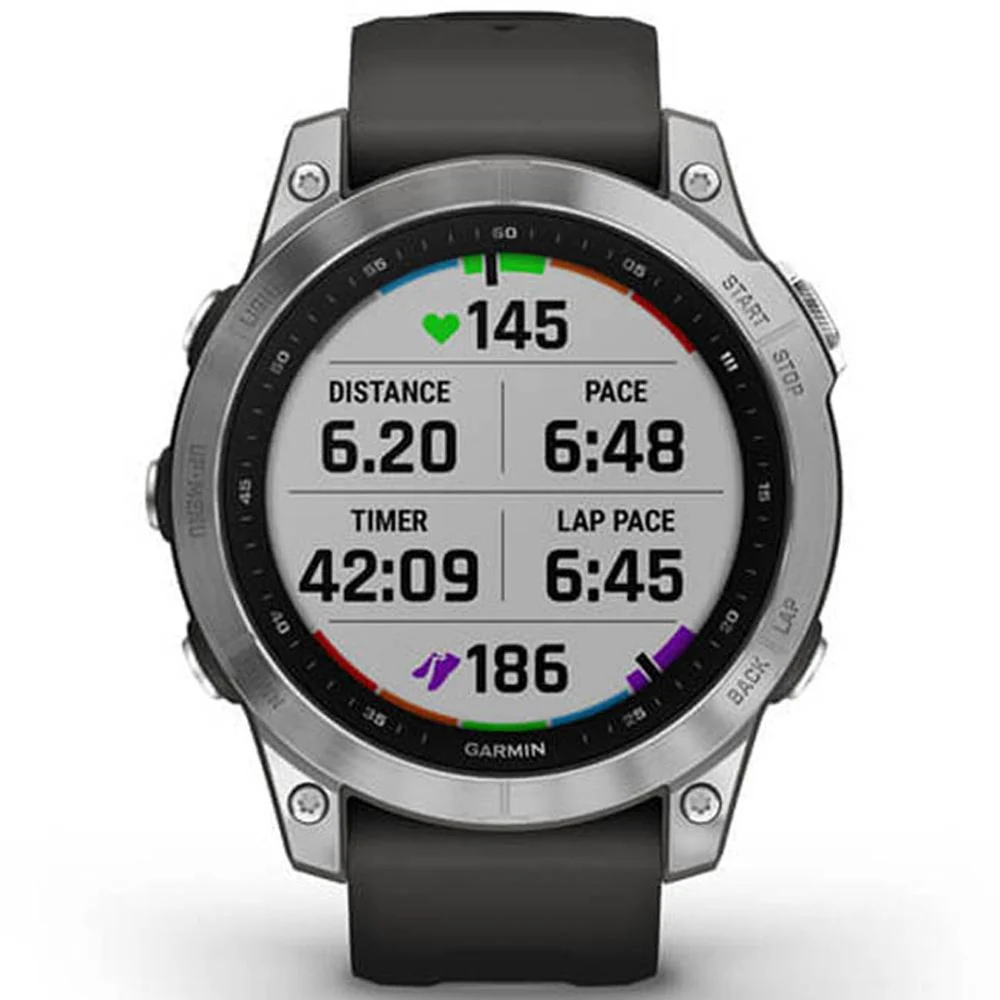 Garmin 010-02540-00 Fenix 7 Smartwatch, Silver with Graphite Band w/ Accessories Bundle - Image 8