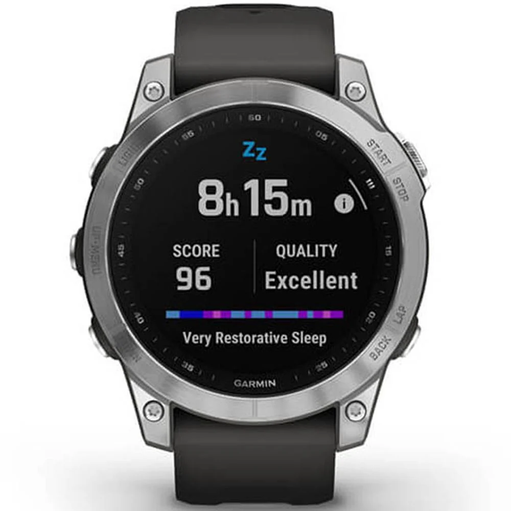 Garmin 010-02540-00 Fenix 7 Smartwatch, Silver with Graphite Band w/ Accessories Bundle - Image 9