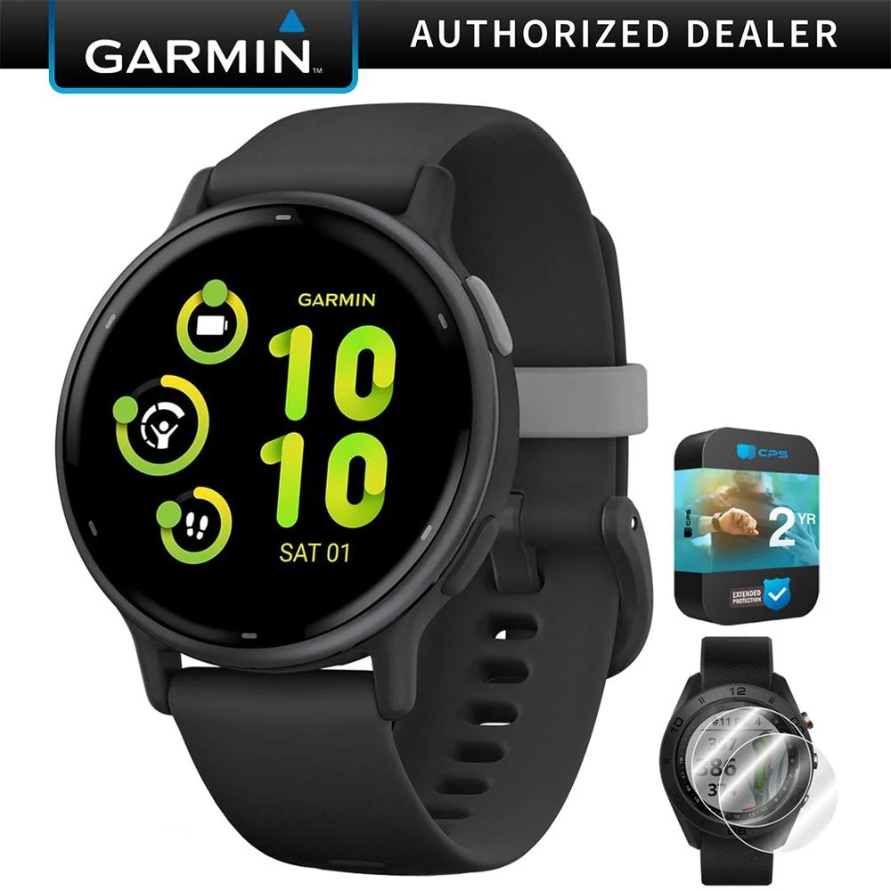 Garmin 010-02862-10 Vivoactive 5 Fitness Smartwatch, Black w/ Warranty Bundle