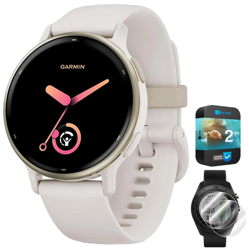 Garmin 010-02862-11 Vivoactive 5 Fitness Smartwatch, Ivory w/ Warranty Bundle