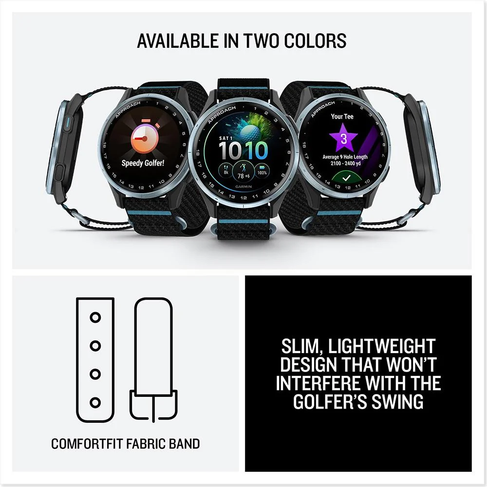 Garmin Approach J1 Cloud Blue Aluminum Bezel w/ Black/Azure Band +Accessories Bundle - Image 6
