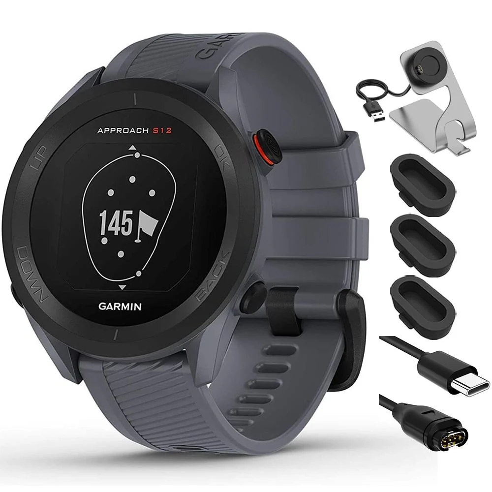 Garmin Approach S12 GPS Golf Watch w/ 42k+Courses Granite Blue + Charging Bundle - Image 5