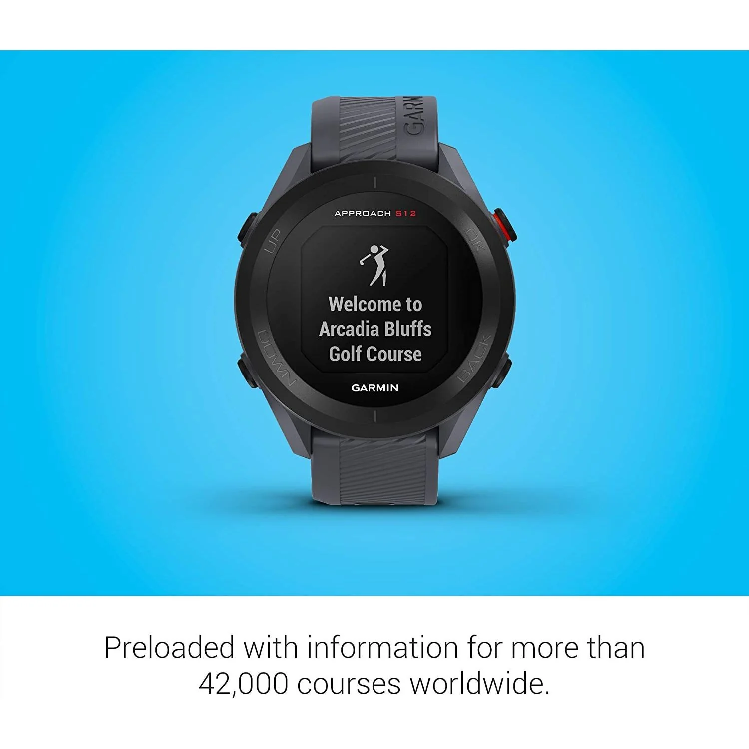 Garmin Approach S12 GPS Golf Watch w/ 42k+ Preloaded Courses 010-02472-00 Granite Blue - Image 4