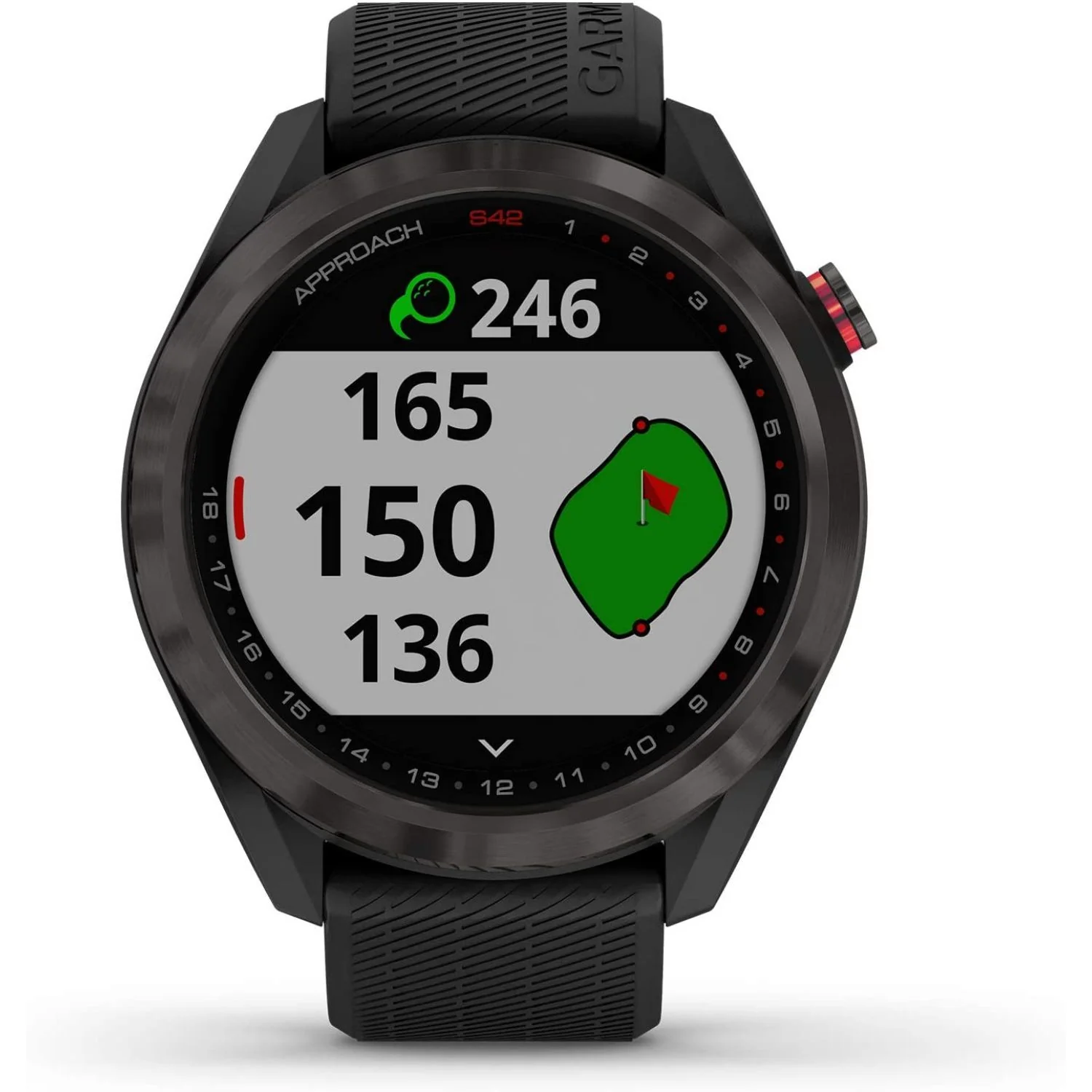 Garmin Approach S42 GPS Golf Watch, Gunmetal with Black Band - 010-02572-10 - Image 2