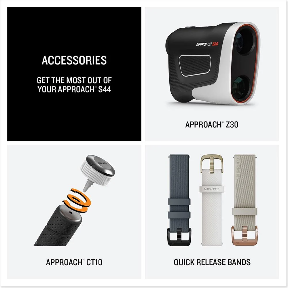 Garmin Approach S44 GPS Golf Smartwatch, Silver Aluminum Bezel + 2 YR Warranty Bundle - Image 10
