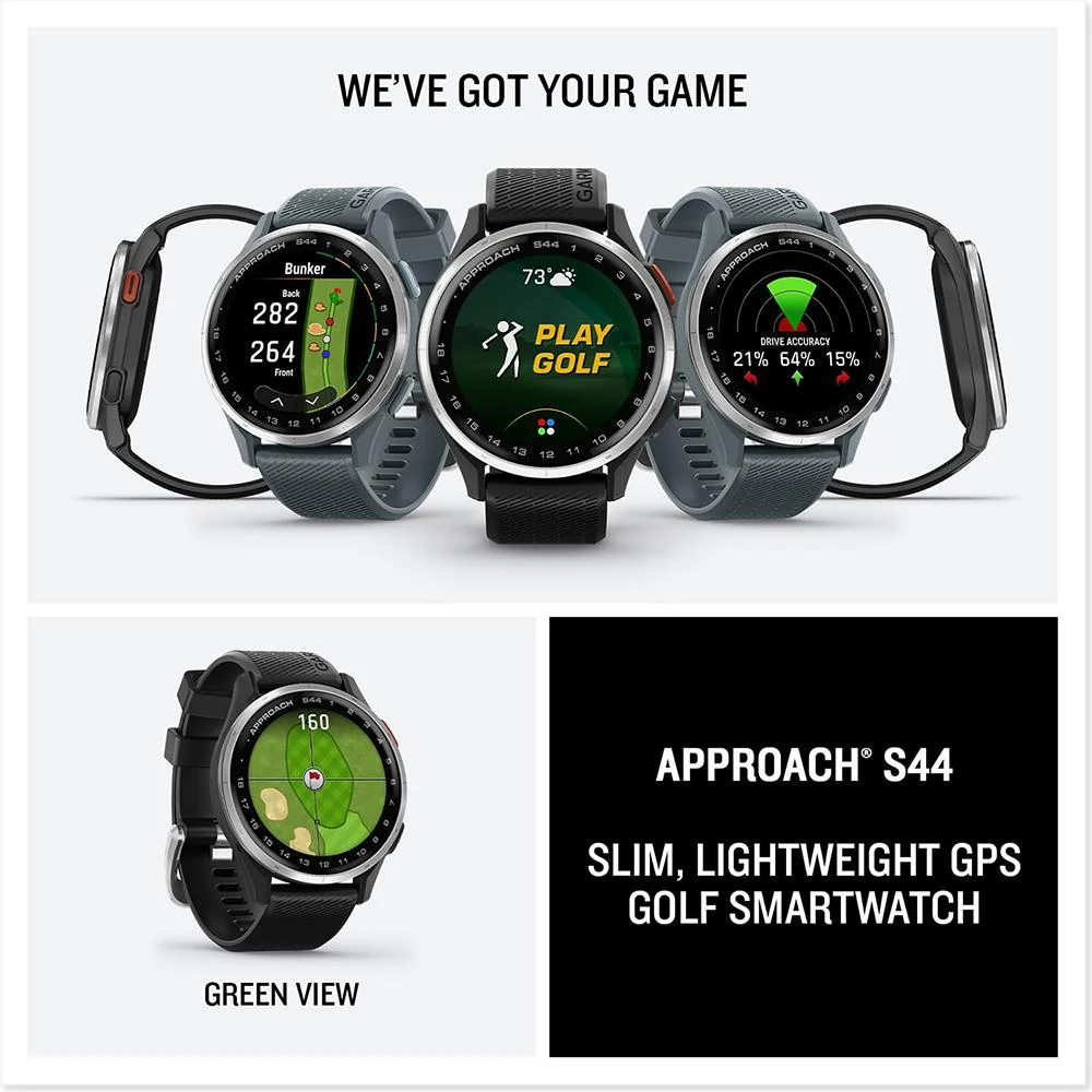 Garmin Approach S44 GPS Golf Smartwatch, Silver Aluminum Bezel + 2 YR Warranty Bundle - Image 11