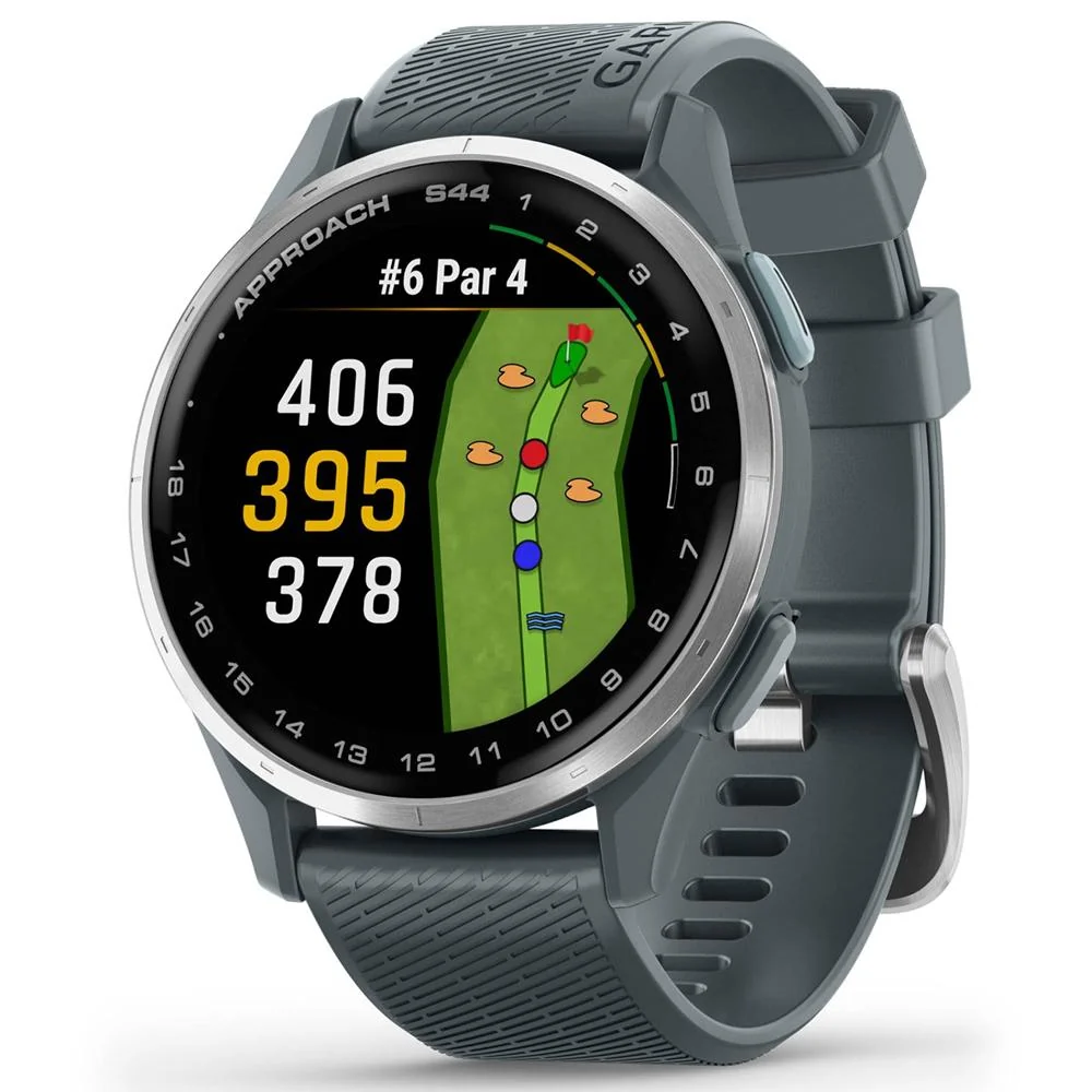 Garmin Approach S44 GPS Golf Smartwatch Silver Aluminum Bezel + 20mm Band Bundle - Image 2