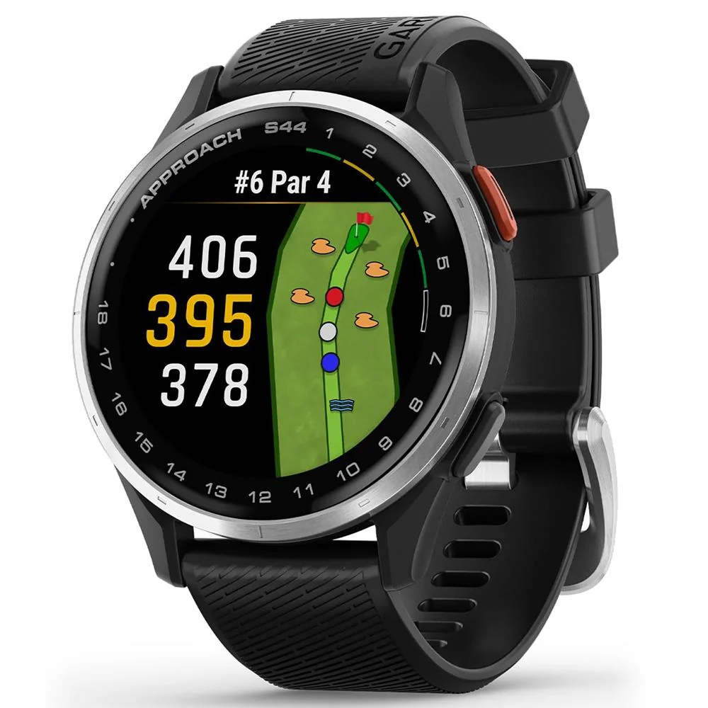 Garmin Approach S44 GPS Golf Smartwatch Silver Aluminum Bezel + 20mm Band Bundle - Image 2
