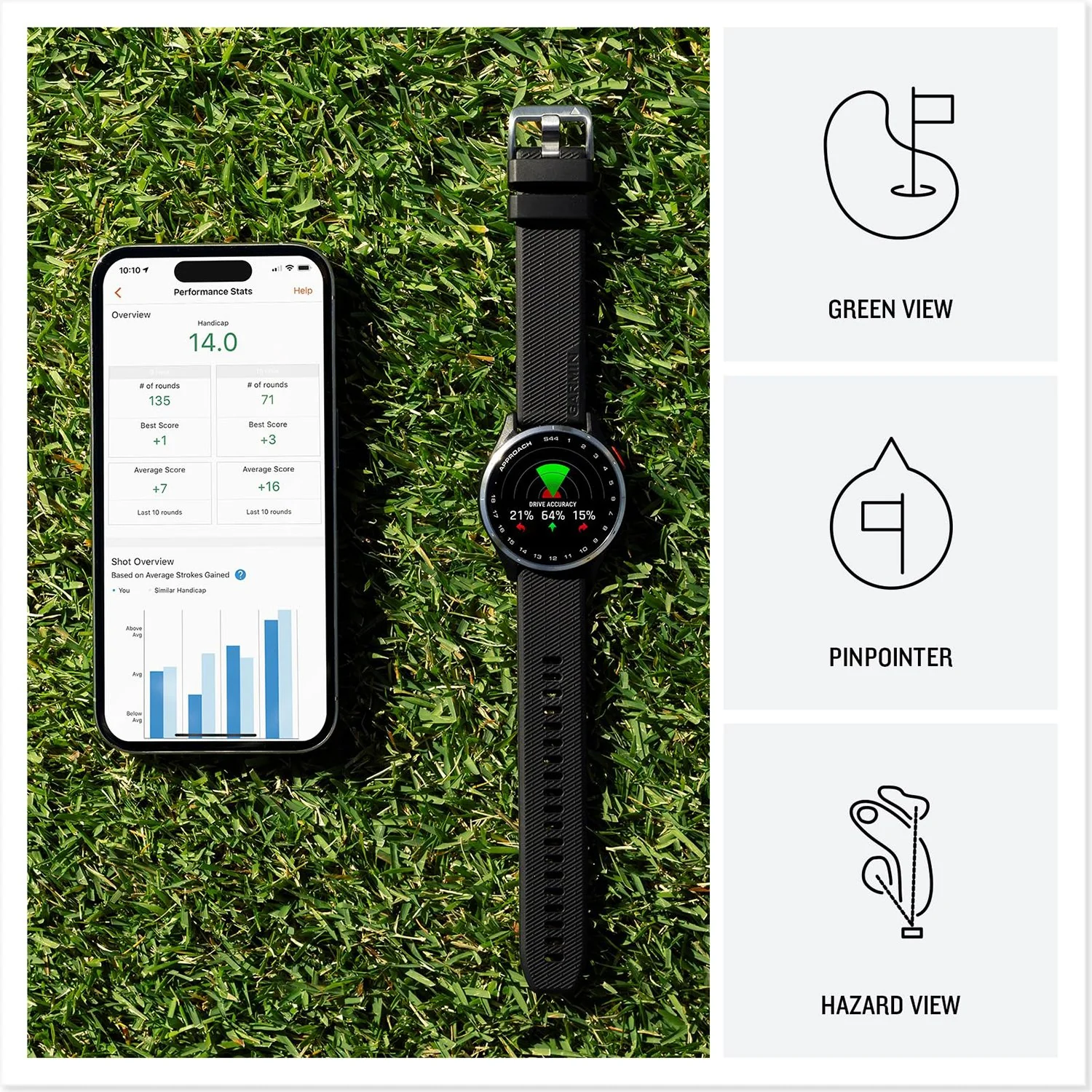 Garmin  Approach S44 GPS Golf Smartwatch, Silver Aluminum Bezel w/ Twilight Band - Image 3