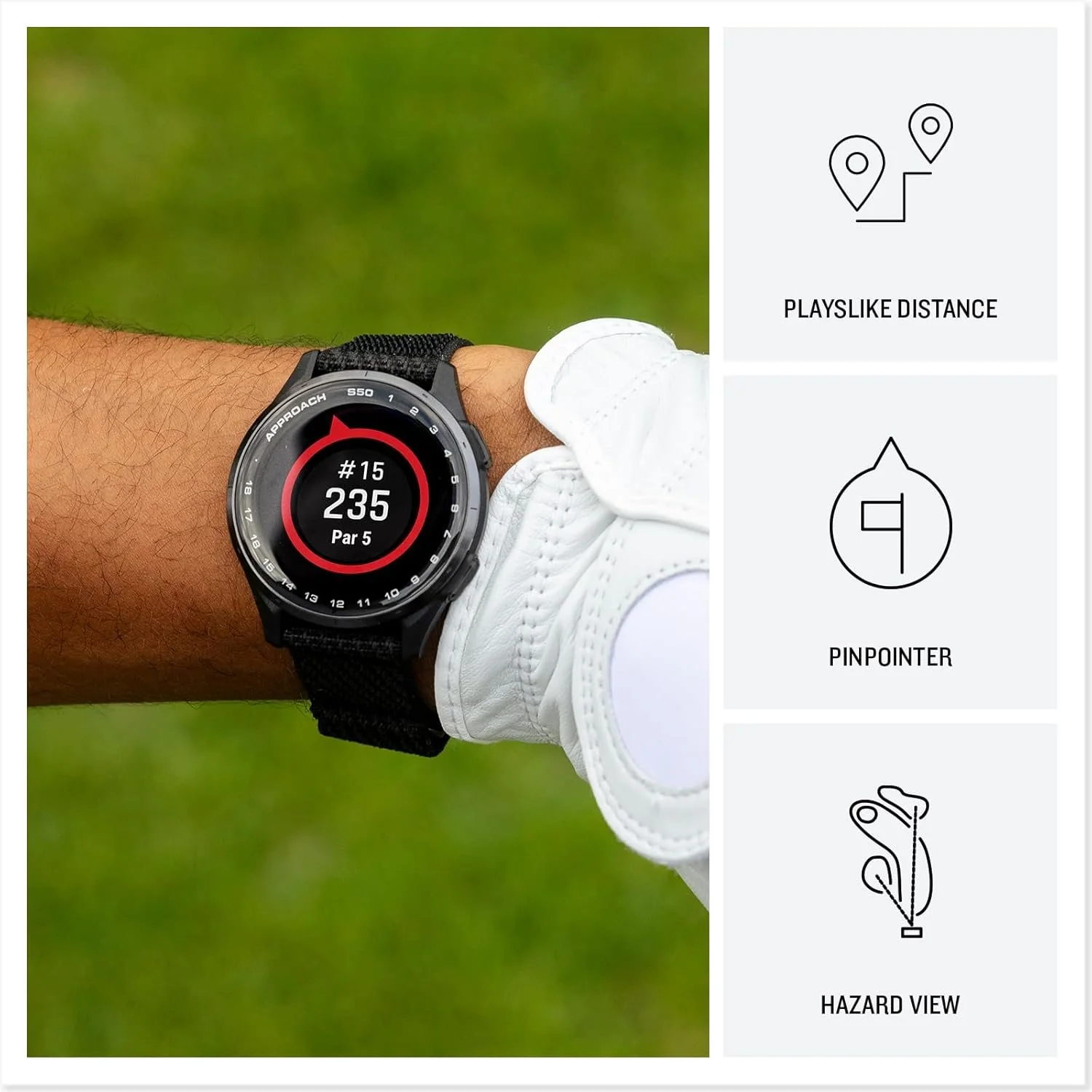 Garmin Approach S50, Advanced Golf GPS Smartwatch, AMOLED Display, On-Course Features - Image 3