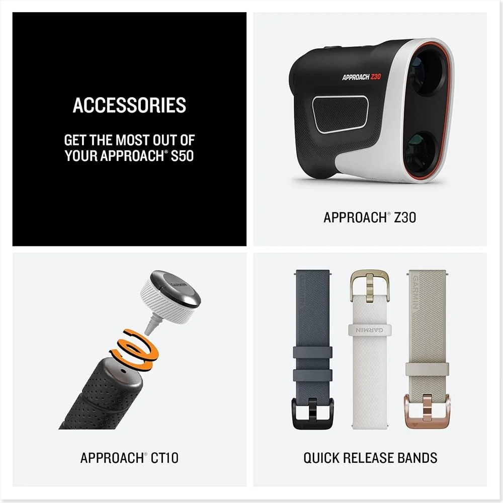Garmin Approach S50 Advanced Golf GPS Smartwatch with Nylon Elastic Bands Bundle - Image 7