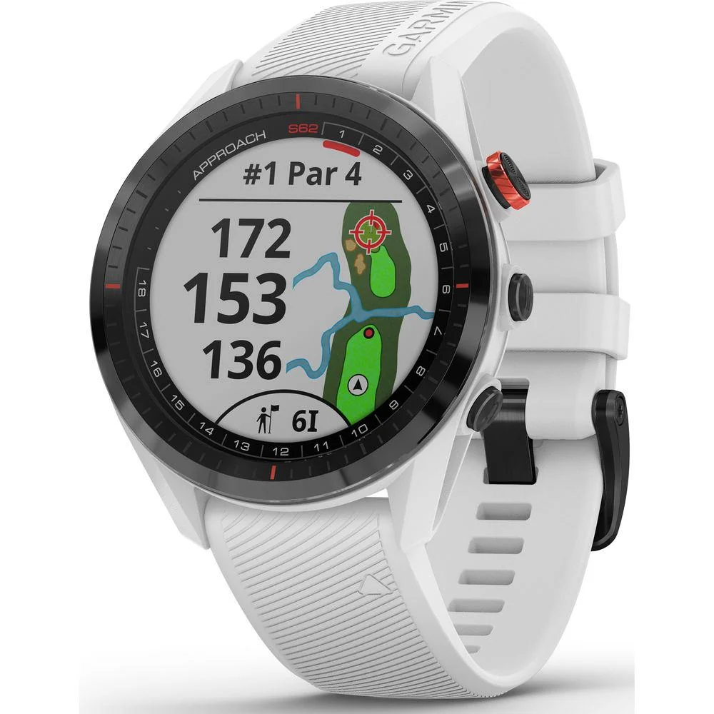 Garmin Approach S62 Black Ceramic Bezel w/ White Silicone GPS Golf Watch (010-02200-01) - Image 3