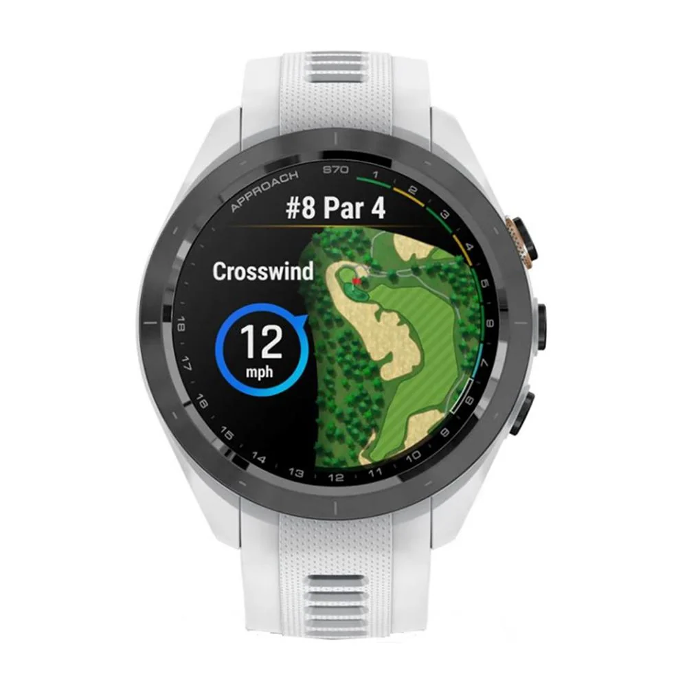 Garmin Approach S70 42mm Premium GPS Golf Watch, White Band + Accessories Bundle - Image 9