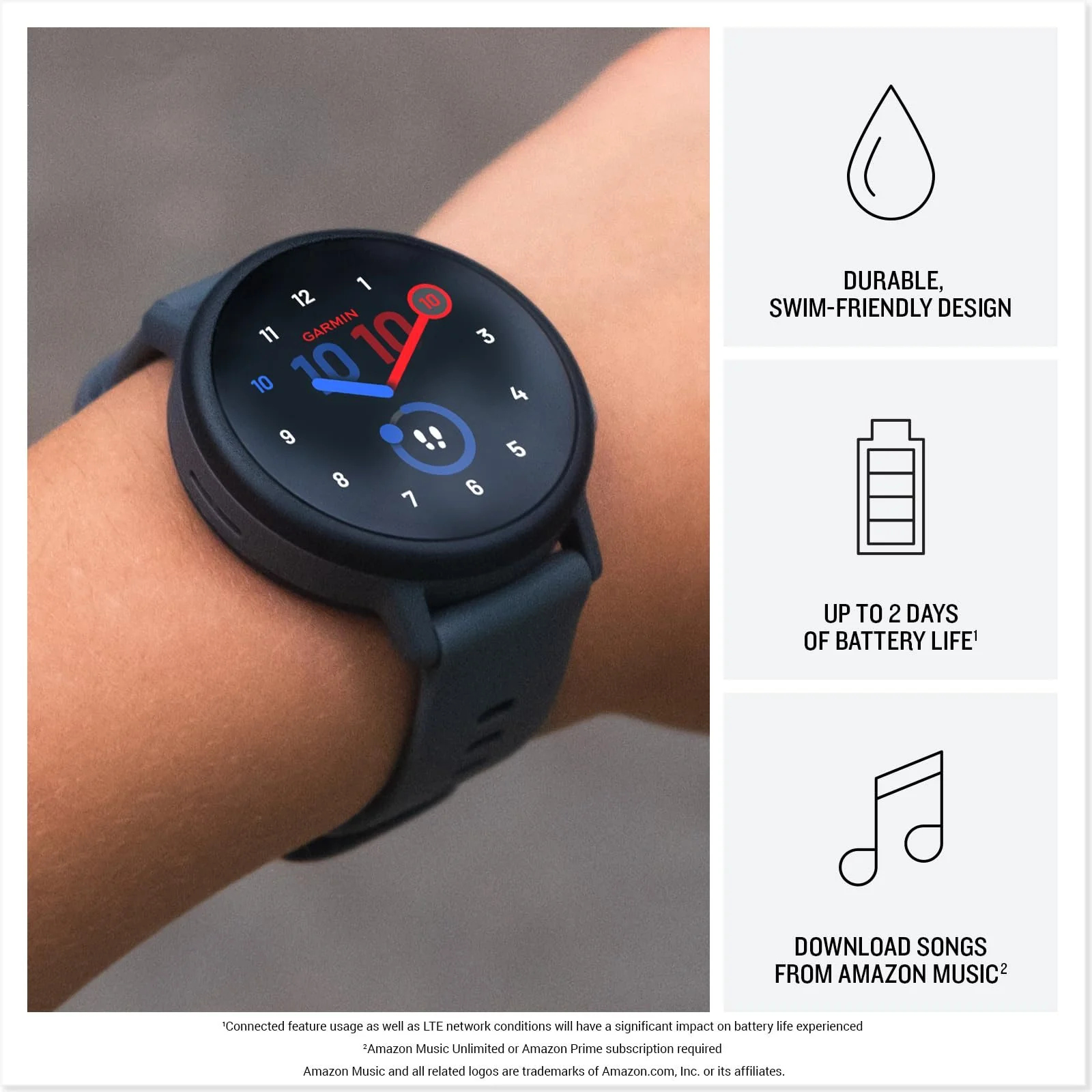 Garmin Bounce 2 Kids Smartwatch with Calling, Turquoise - Image 3