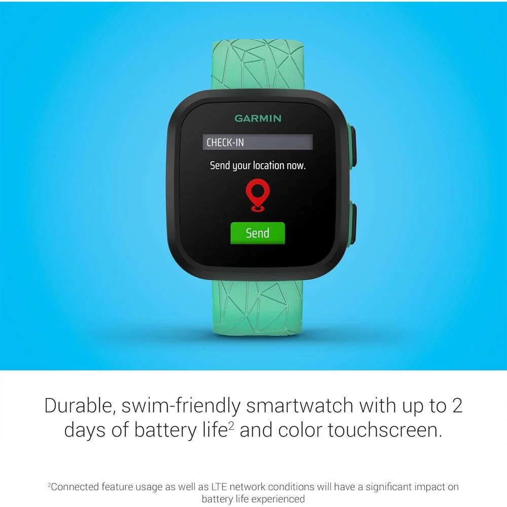Garmin Bounce Kids Smartwatch, Green Burst w/ Converter Adapter + 2 Yr Warranty Bundle - Image 6