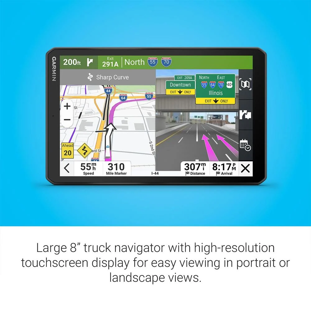 Garmin dezl OTR820 8" GPS Truck Navigator, Satellite Imagery w/ Accessories Bundle - Image 4