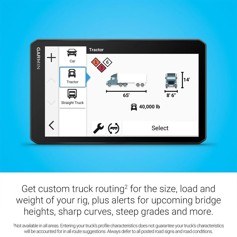 Garmin dezlcam OTR725 7" GPS Truck Navigator, Built-in Dash Cam w/ Accessories Bundle - Image 6