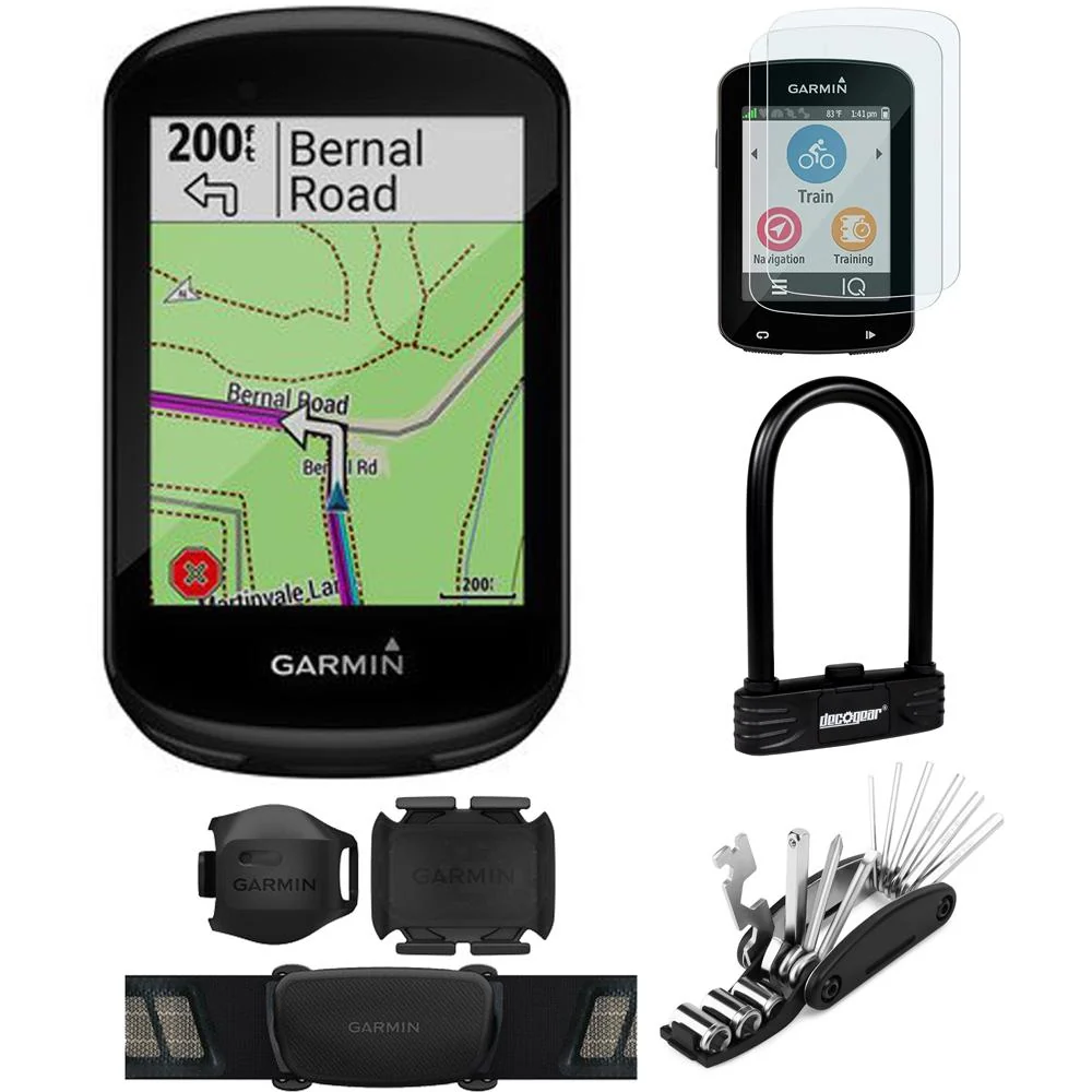 Garmin Edge 830 Sensor Bundle GPS Cycling Computer with Glass, U-Lock & Tool Kit