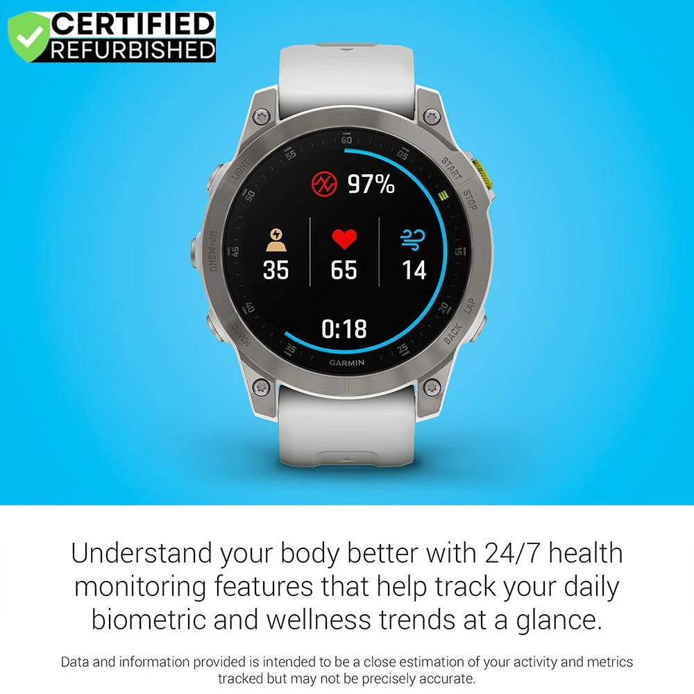 Garmin Epix Gen 2, Premium Active Smartwatch, 47 mm (White Titanium) - (Renewed) - Image 5