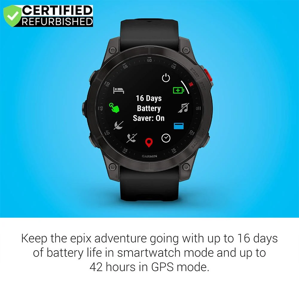 Garmin EPIX Gen 2, Sapphire, Black, Titanium, NA - (Renewed) - Image 3