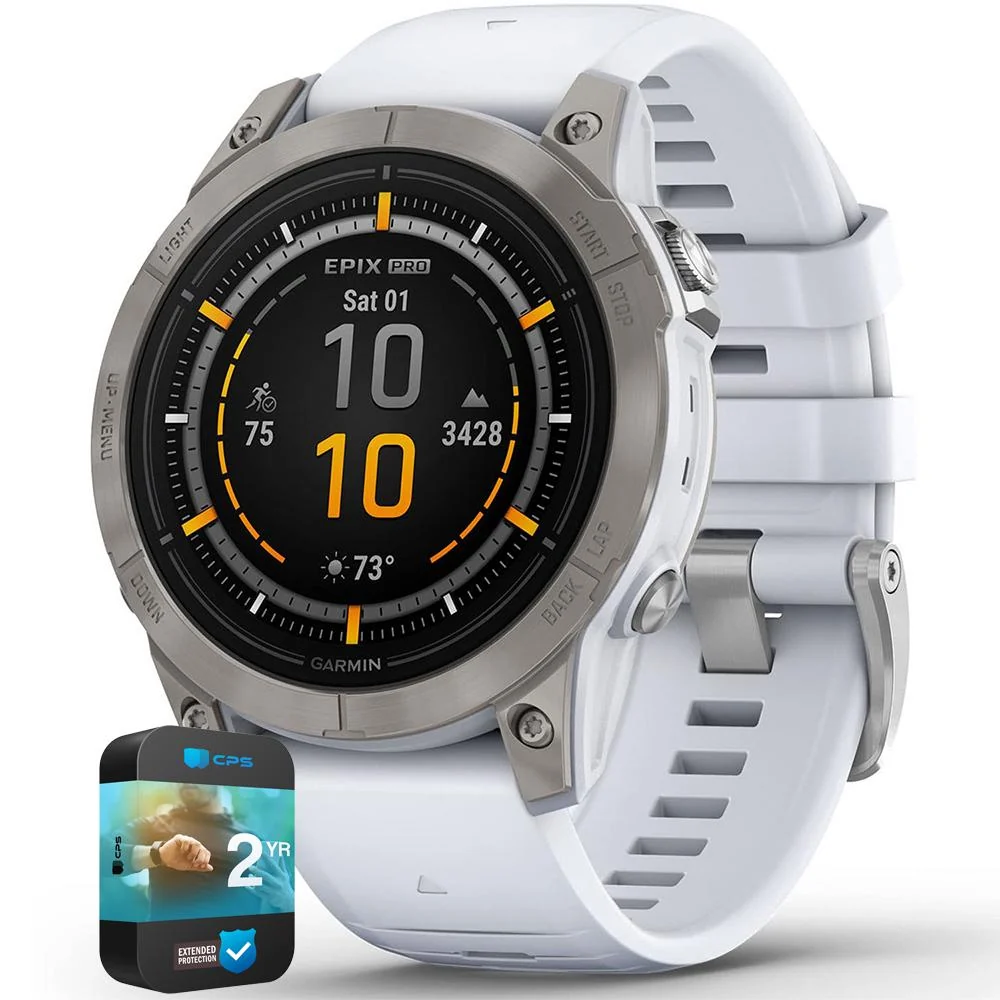 Garmin Epix Pro (Gen 2) 47mm Sapphire Titanium Whitestone with 2 Year Warranty